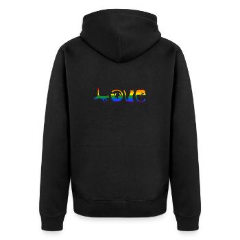 Chat LGBT - Veste à capuche bio Premium Unisexe - noir - Dos - Nico (187cm)