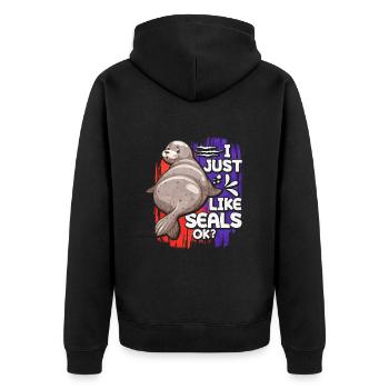 Robbe - Unisex Premium Bio Zip Hoodie - Schwarz - Hinten - Nico (187cm)