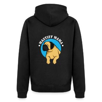 Mastiff - Unisex Premium Bio Zip Hoodie - Schwarz - Hinten - Nico (187cm)
