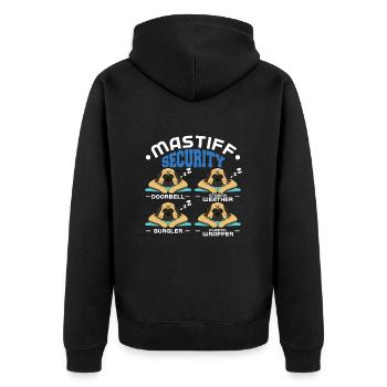 Mastiff - Unisex Premium Bio Zip Hoodie - Schwarz - Hinten - Nico (187cm)