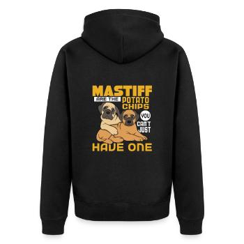 Mastiff - Unisex Premium Bio Zip Hoodie - Schwarz - Hinten - Nico (187cm)