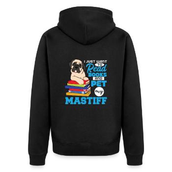 Mastiff - Unisex Premium Bio Zip Hoodie - Schwarz - Hinten - Nico (187cm)