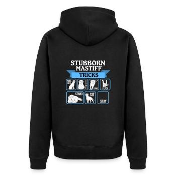 Mastiff - Unisex Premium Bio Zip Hoodie - Schwarz - Hinten - Nico (187cm)