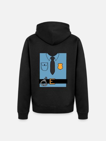 Polizei Kostüm - Unisex Premium Bio Zip Hoodie - Schwarz