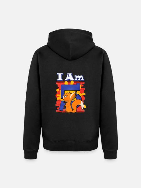 I am 5 fox - Unisex Premium Organic Zip Hoodie - black