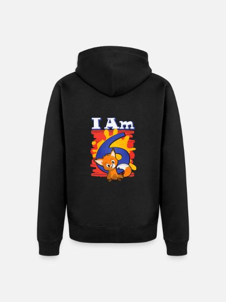 Je suis 6 renard - Veste à capuche bio Premium Unisexe - noir