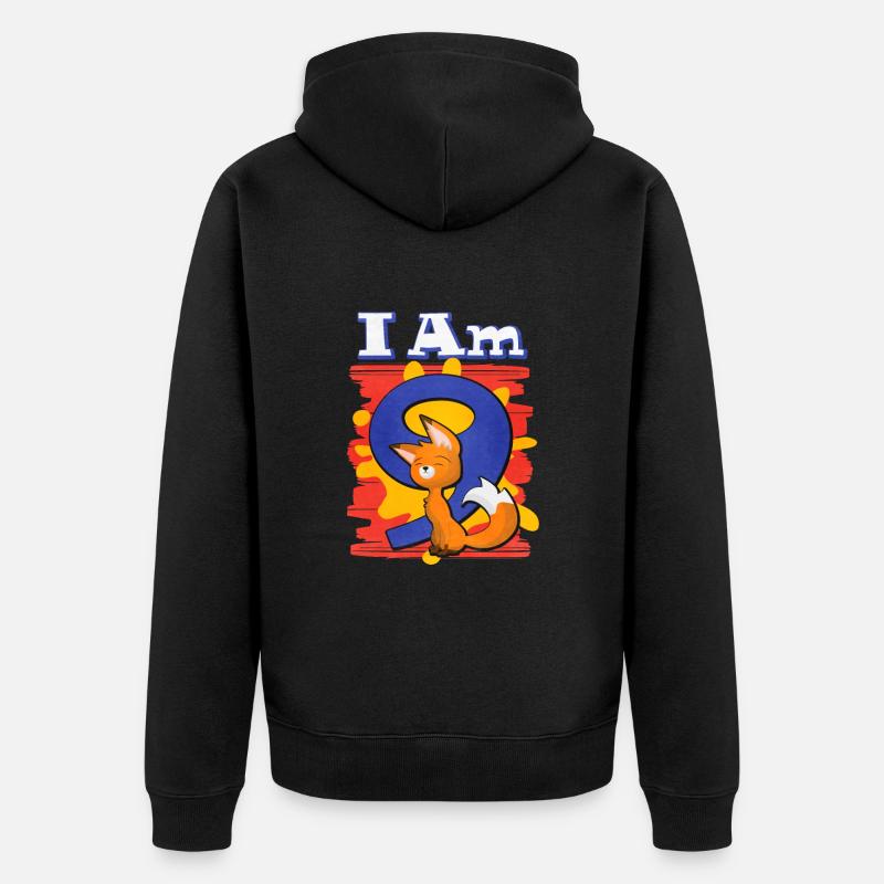 Ich Bin 9 Fuchs - Unisex Premium Bio Zip Hoodie - Schwarz