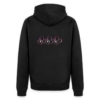 Lesbian Lesbian Pride Flag Gift - Unisex Premium Organic Zip Hoodie - black - Back - Nico (187cm)