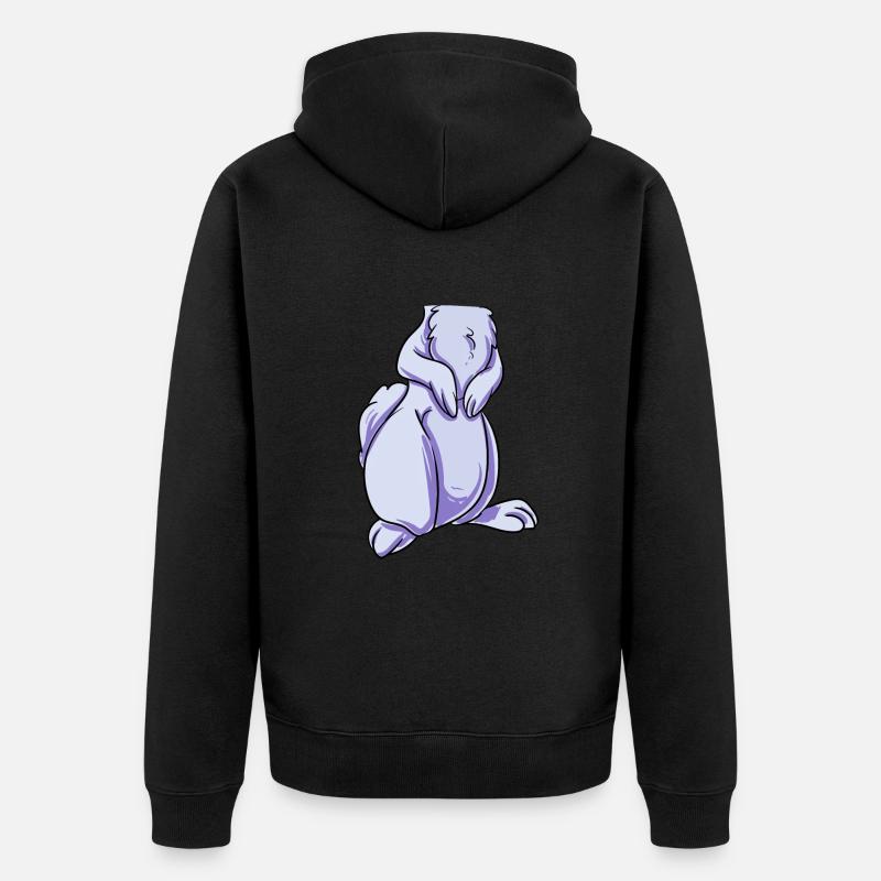 Hasen Kostüm - Unisex Premium Bio Zip Hoodie - Schwarz