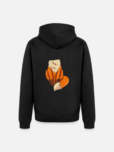 Fox Costume - Unisex Premium Organic Zip Hoodie - black