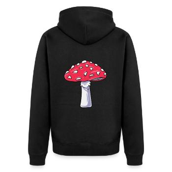 Mushroom Costume - Unisex Premium Organic Zip Hoodie - black - Back - Nico (187cm)