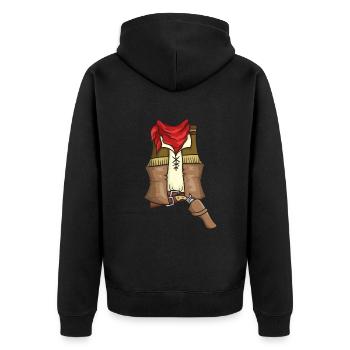 Cowboy Costume - Unisex Premium Organic Zip Hoodie - black - Back - Nico (187cm)