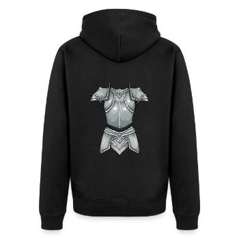 Ritter Kostüm - Unisex Premium Bio Zip Hoodie - Schwarz - Hinten - Nico (187cm)