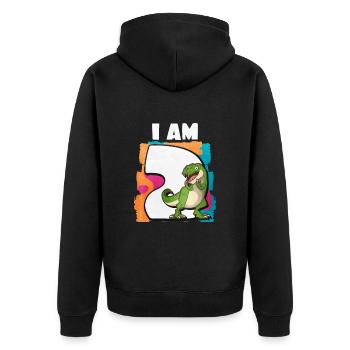 2. Geburtstag - Unisex Premium Bio Zip Hoodie - Schwarz - Hinten - Nico (187cm)
