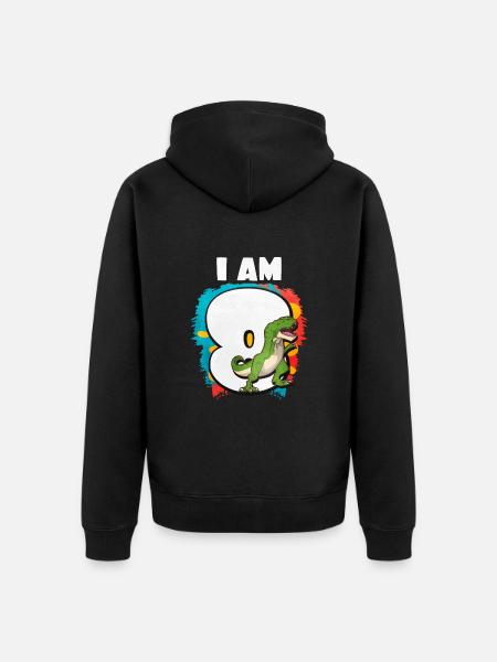 8th birthday - Unisex Premium Organic Zip Hoodie - black