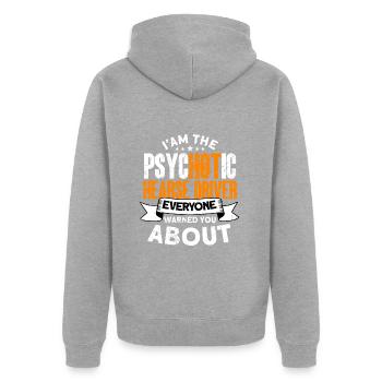 Lustiges Leichenwagenfahrer Spruch Geschenk - Unisex Premium Bio Zip Hoodie - Grau meliert - Hinten - Nico (187cm)
