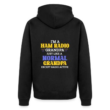 Ham Radio Amateur Radio Opa - Unisex Premium Bio Zip Hoodie - Schwarz - Hinten - Nico (187cm)