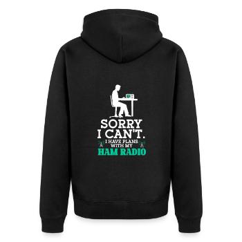 Amateur Radio Radio Funkter Cadeau - Veste à capuche bio Premium Unisexe - noir - Dos - Nico (187cm)