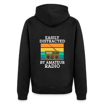 Amateur Radio Radio Funkter Cadeau - Veste à capuche bio Premium Unisexe - noir - Dos - Nico (187cm)