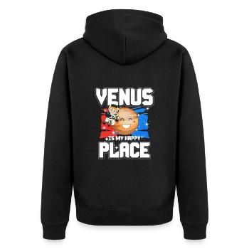 Venus Planet Gift - Unisex Premium Organic Zip Hoodie - black - Back - Nico (187cm)