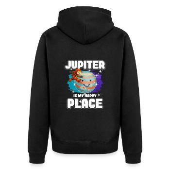 Jupiter Planet Gift - Unisex Premium Organic Zip Hoodie - black - Back - Nico (187cm)