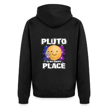 Pluto Planet Gift - Unisex Premium Organic Zip Hoodie - black - Back - Nico (187cm)