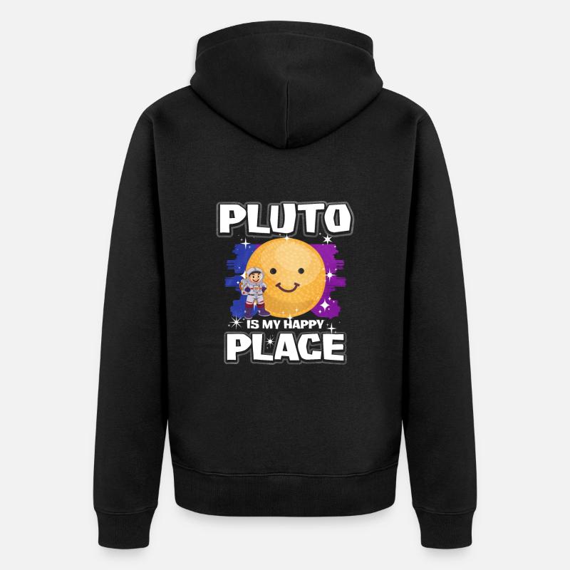 Pluto Planet Geschenk - Unisex Premium Bio Zip Hoodie - Schwarz