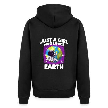 Cadeau de Girl Earth - Veste à capuche bio Premium Unisexe - noir - Dos - Nico (187cm)