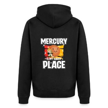 Merkur Planet Gift - Unisex Premium Organic Zip Hoodie - black - Back - Nico (187cm)