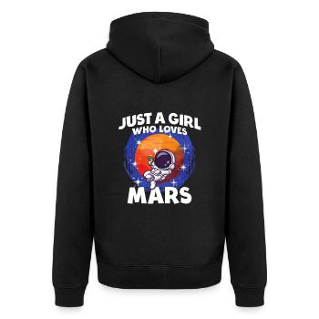 Girl Mars Gift - Unisex Premium Organic Zip Hoodie - black - Back - Nico (187cm)