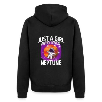 Mädchen Neptun Geschenk - Unisex Premium Bio Zip Hoodie - Schwarz - Hinten - Nico (187cm)