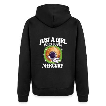 Girl Mercury Gift - Unisex Premium Organic Zip Hoodie - black - Back - Nico (187cm)