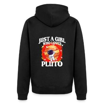 Fille Pluton Cadeau - Veste à capuche bio Premium Unisexe - noir - Dos - Nico (187cm)