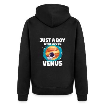 Venus Planet Gift - Unisex Premium Organic Zip Hoodie - black - Back - Nico (187cm)