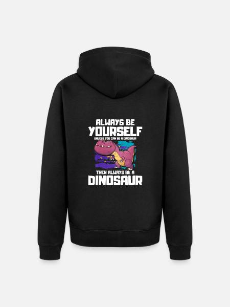 T-Rex - Unisex Premium Organic Zip Hoodie - black