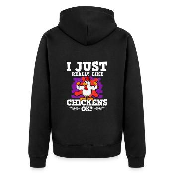 Poulets - Veste à capuche bio Premium Unisexe - noir - Dos - Nico (187cm)