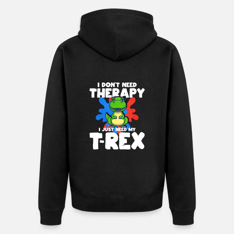 T-Rex - Unisex Premium Bio Zip Hoodie - Schwarz