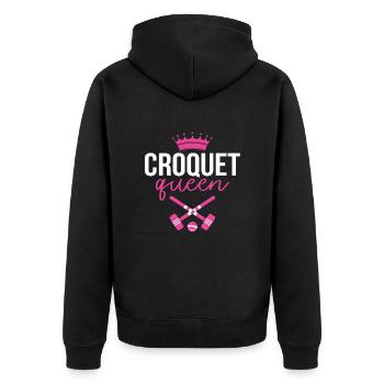 Croquet - Unisex Premium Organic Zip Hoodie - black - Back - Nico (187cm)