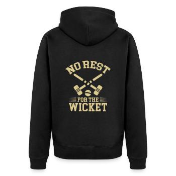 Croquet - Unisex Premium Organic Zip Hoodie - black - Back - Nico (187cm)