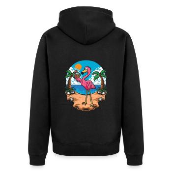 Flamant - Veste à capuche bio Premium Unisexe - noir - Dos - Nico (187cm)