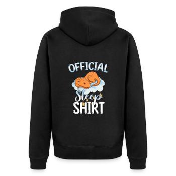 Schlafen Süß Geschenk - Unisex Premium Bio Zip Hoodie - Schwarz - Hinten - Nico (187cm)