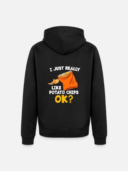 Chips Eating Snacks Candy Gift - Unisex Premium Organic Zip Hoodie - black