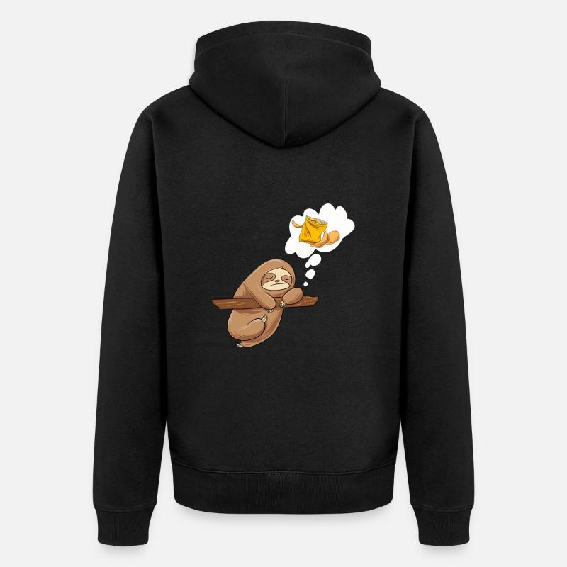 Chips Essen Snacks Süßigkeiten Geschenk - Unisex Premium Bio Zip Hoodie - Schwarz