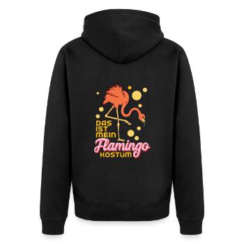 Das Ist Mein Flamingo Kostüm - Unisex Premium Bio Zip Hoodie - Schwarz - Hinten - Nico (187cm)