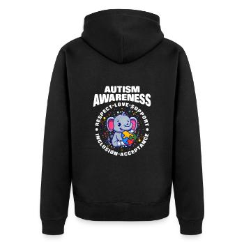 Cadeau autisme autisme - Veste à capuche bio Premium Unisexe - noir - Dos - Nico (187cm)