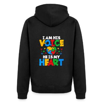 Autism Autism Gift - Unisex Premium Organic Zip Hoodie - black - Back - Nico (187cm)