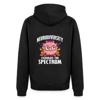 Cadeau autisme autisme - Veste à capuche bio Premium Unisexe - noir - Dos - Nico (187cm)