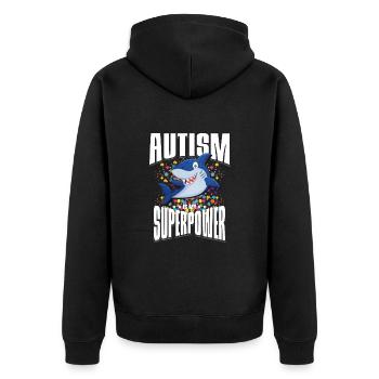 Cadeau autisme autisme - Veste à capuche bio Premium Unisexe - noir - Dos - Nico (187cm)