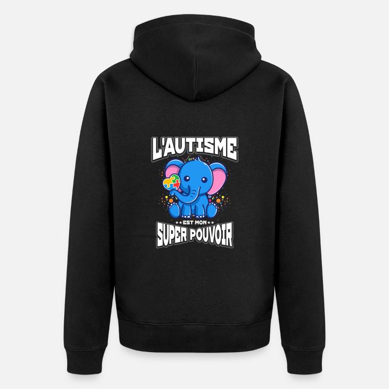 Cadeau autisme autisme - Veste à capuche bio Premium Unisexe - noir