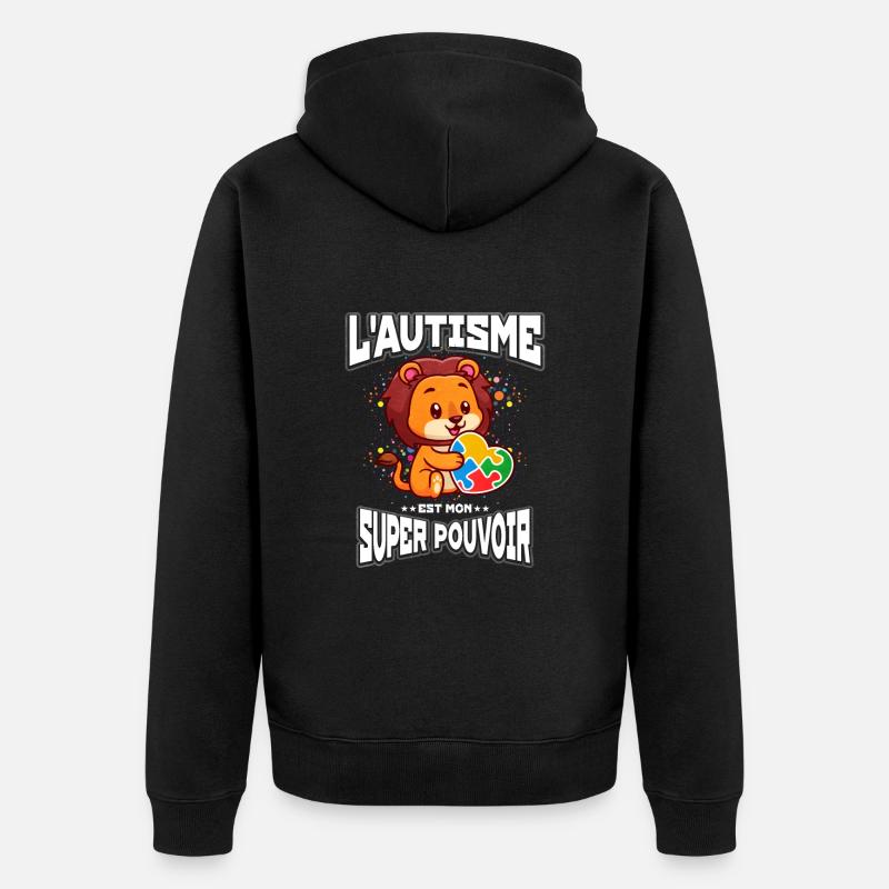 Cadeau autisme autisme - Veste à capuche bio Premium Unisexe - noir